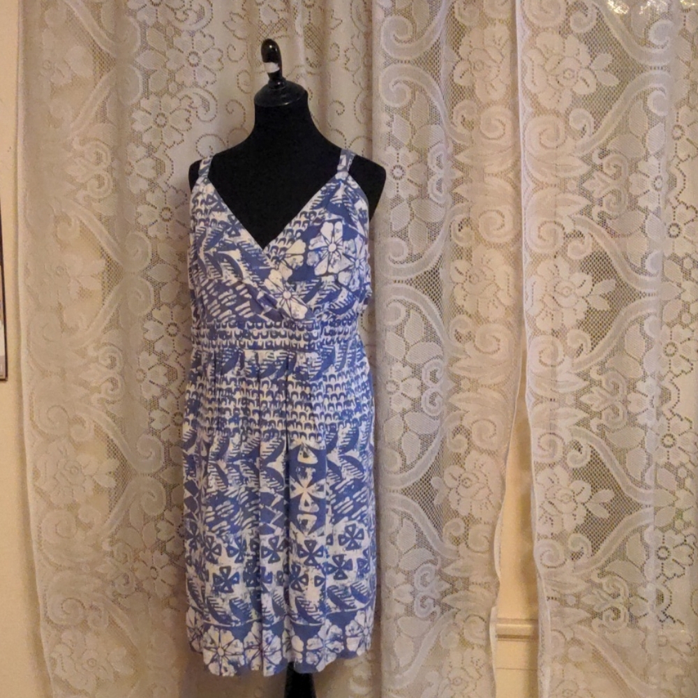 Light Blue and white dress